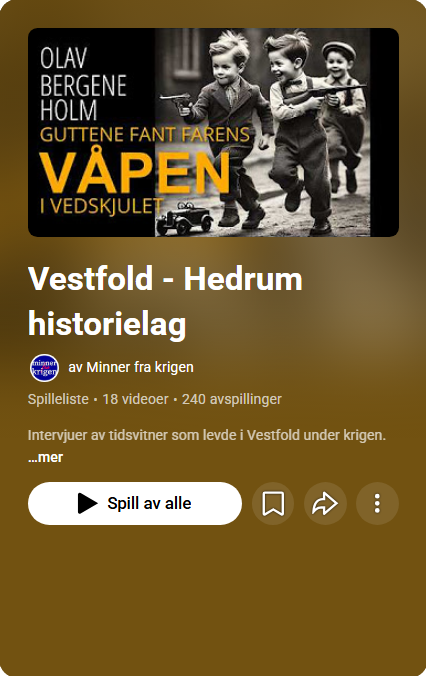 Artikkelbilde til artikkelen "Våpen i vedskjulet" Hedrum under 2. verdenskrig